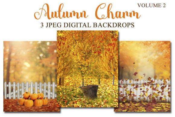 Autumn Charm V2: Elevate Photos with Digital Backdrops