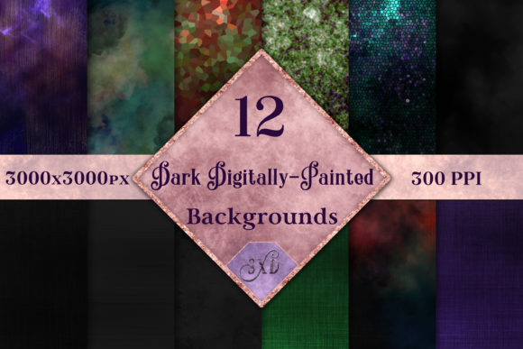 Dark Digitally-Painted Backgrounds for Moody Design
