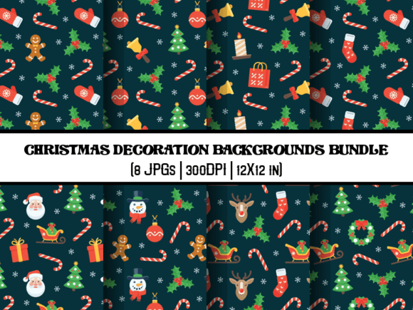 Elevate Your Holiday Designs with Christmas Decoration Backgrounds Bundle