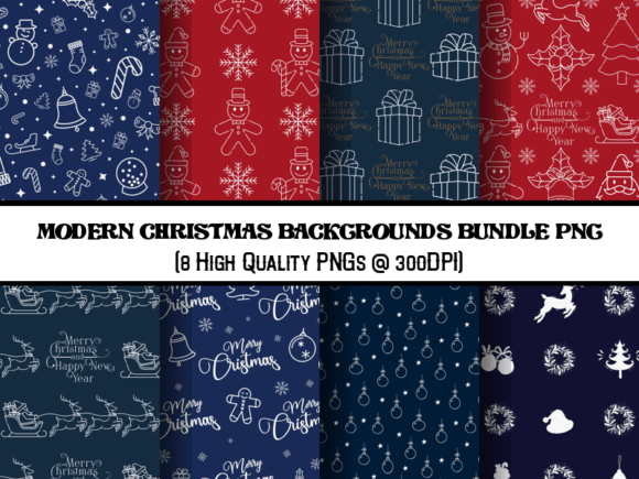 Modern Christmas Backgrounds Png Bundle: Beyond Basic Holiday Design