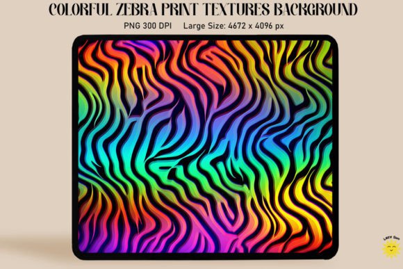 Rainbow Zebra Animal Print Backgrounds: A Bold Design Asset