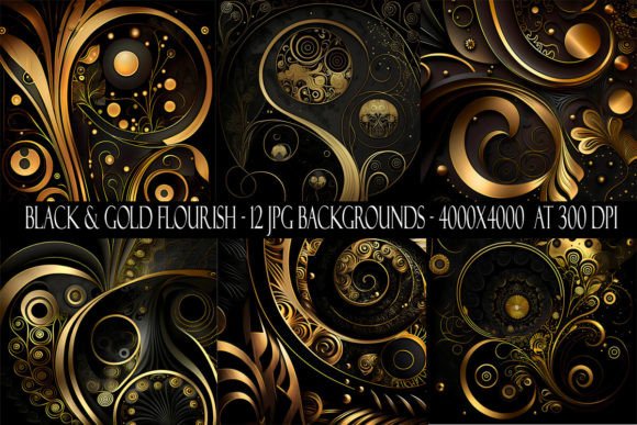 Unlocking Elegance: A Guide to Black and Gold Flourish Backgrounds