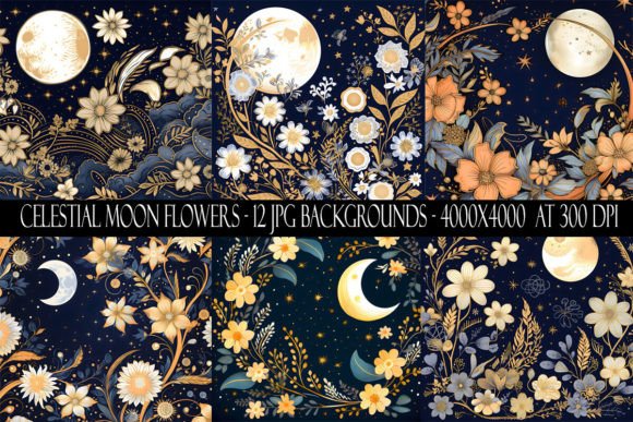 Unveiling the Ethereal Charm of Celestial Moon Flower Backgrounds