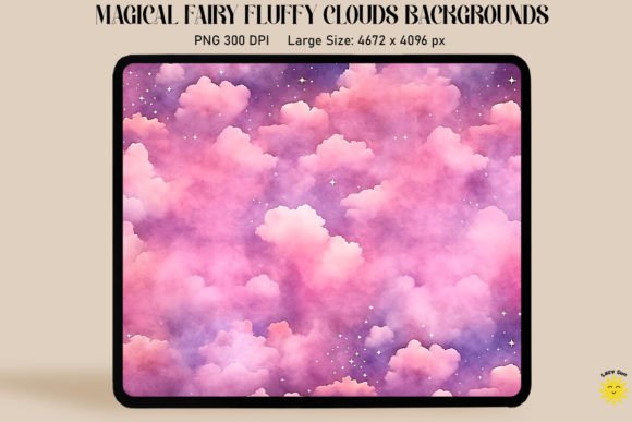Watercolor Pink Cloudy Skies Backgrounds: A Dreamy Design Asset