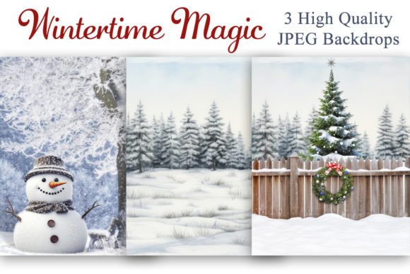 Wintertime Magic V1 Digital Backgrounds: Create Enchanting Photos